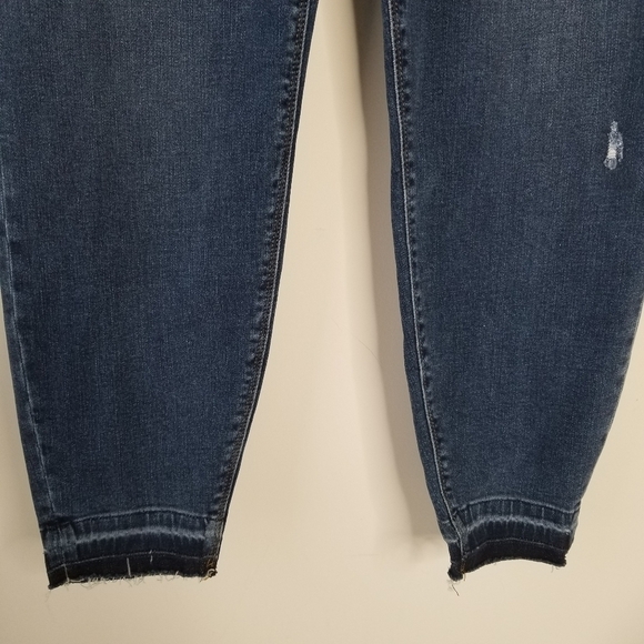 Spanx Distressed Ankle Skinny Denim Jegging Medium Wash Frayed Hem Size 2X - Picture 12 of 12